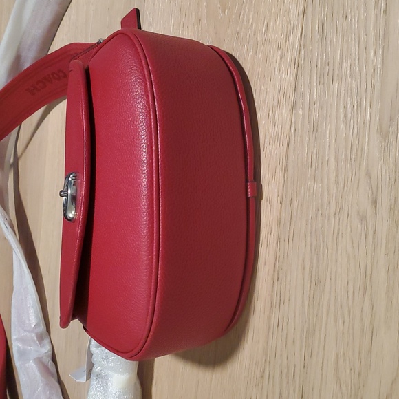 Coach Willow Ruby Leather Saddle Bag - Picture 4 of 14